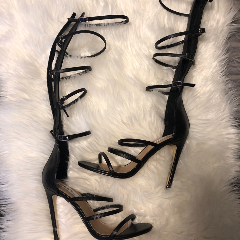 Steve Madden Black Gladiator Heels